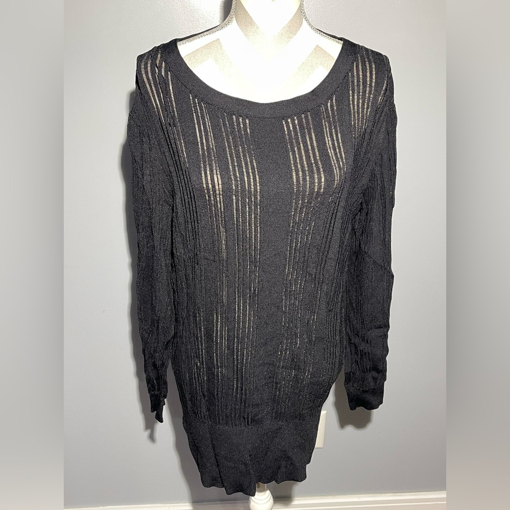 Long Tall Sally Black Sheer Sweater